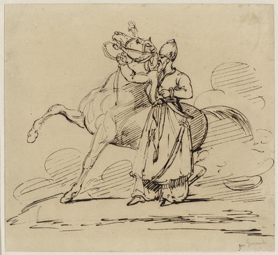 Persian Holding a Horse by Theodore Gericault